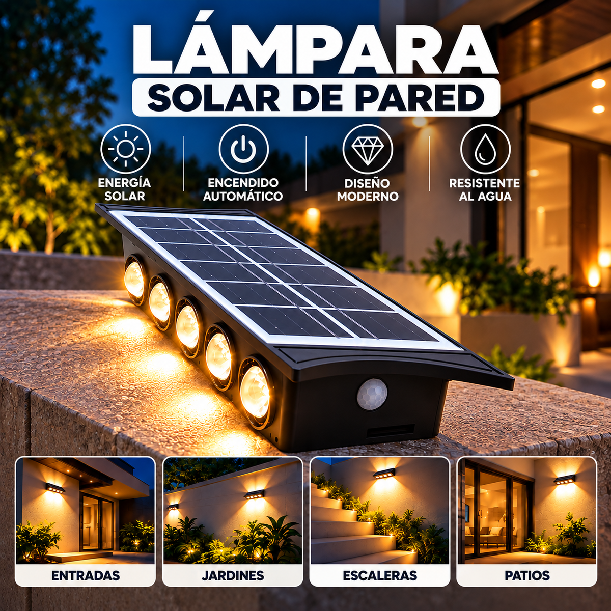 💡LUCES SOLARES DE PARED PREMIUM 💡 10 FOCOS LED INTEGRADOS